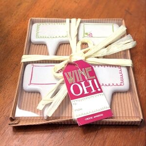 Wine OH! Set of 4 ceramic cheese markers